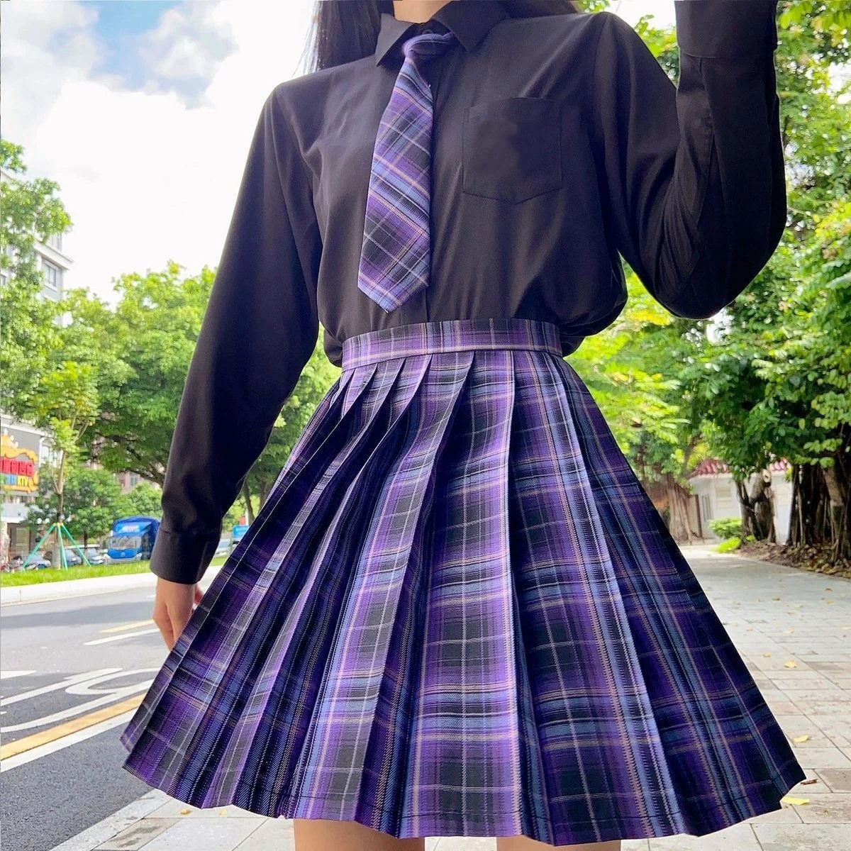 [Black Sweetheart Storm] gonna scozzese uniforme scolastica JK per ragazze gonne a pieghe a vita alta estive le donne vestono i vestiti degli studenti