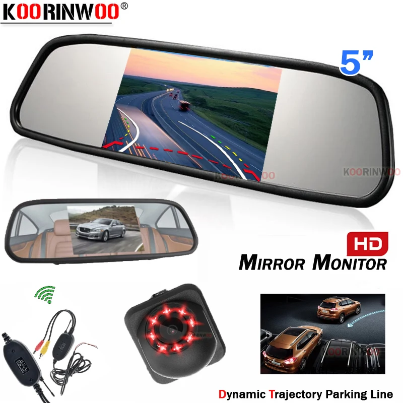 Koorinwoo Intelligent Dynamic Trajectory Parking Guide Rear view camera Wireless With 5