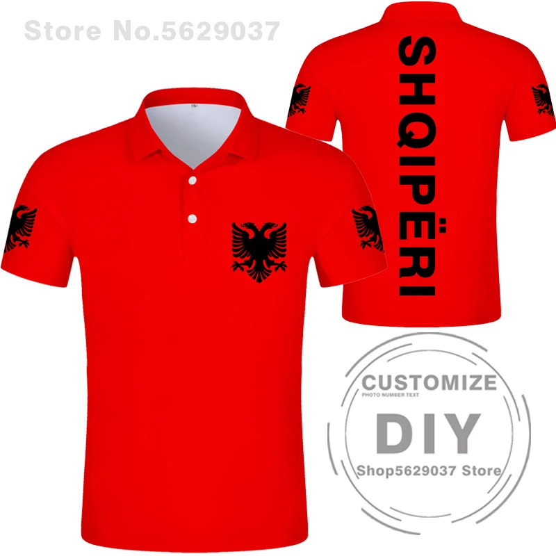 Albania Eagle Polo Shirt Free Custom Name Number Gyms Albanian Shqiperi Alb Fitness Photo Flag Polo Shirt Al Print Photo Clothes