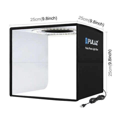 Комплекты для фотостудии PULUZ Lightbox 80/60/50/40/30 см со светодиодным освещением, 6/12 цветных фонов, настольная фотостудия, мягкий тент для съёмки, коробка студийный фотобокс купить - №8
