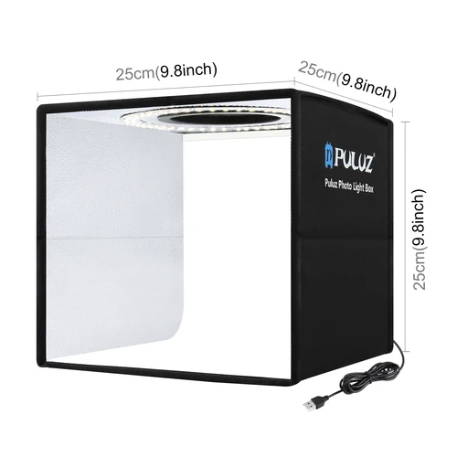 Imagen 2 del producto PULUZ Lightbox 80 60 50 40 30cm Kits de estudio de luz LED para fotografía 6 12 fondos de colores fotografía de mesa caja de tienda de tiro suave