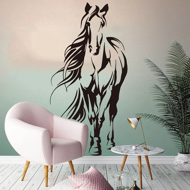 Huge Horse Riding  Animal Wall Sticker Living Room Bedroom Horse Jungle Animal Pet Wall Decal Kids Room Vinyl Decor