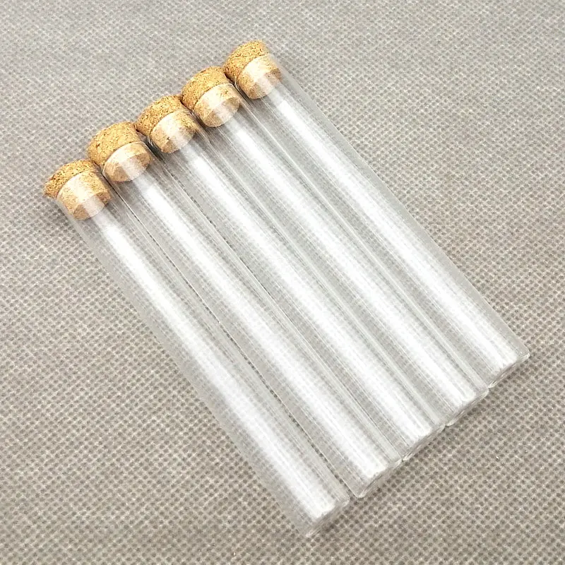 100pcs/lot 13x100mm Flat bottom Glass tube with cork stopper,Thickened flat - mouth laboratory test tubes