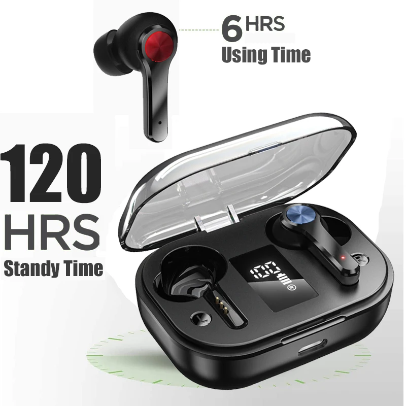 T28 TWS Wireless Bluetooth Headphone High-quality 6D Surround Sound Music Earphone LED Power Display Headsets Sport Earbuds New