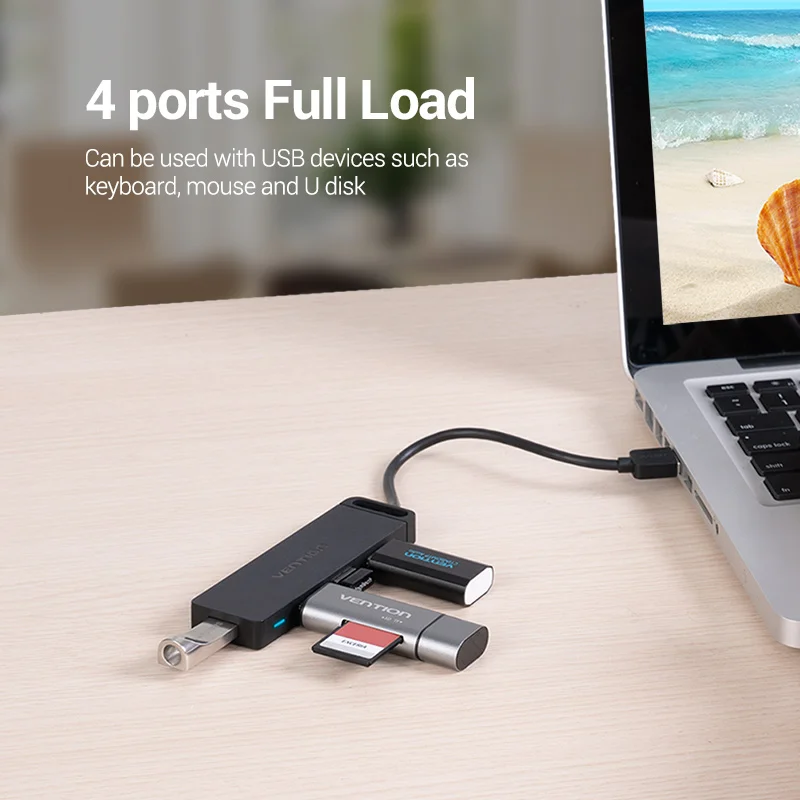 Prise USB HUB USB 2.0 4 Ports HUB OTG Portable 480Mbps répartiteur USB avec alimentation Micro USB pour Apple Macbook ordinateur Portable USB 2.0 HUB