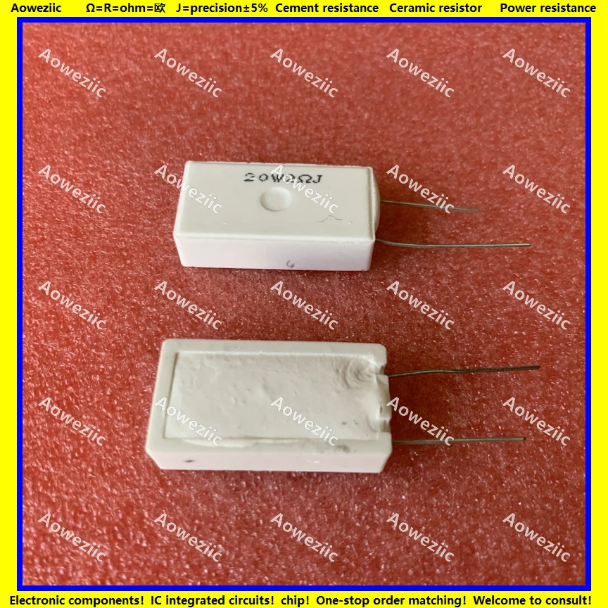 

10Pcs 20W2RJ RX27-5 Vertical Cement Resistance 20W 2 ohm 2R 2RJ 20W2R 20W2ohm Ceramic Resistance precision 5% Power resistance