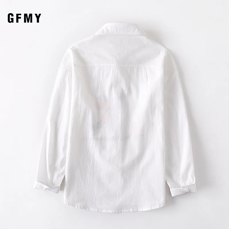 Kids Clothing Spring 2021 Long Sleeve Boys Shirts Fashion Cotton Solid White Shirt Children Turn-down Collar Button Tops 4 15y