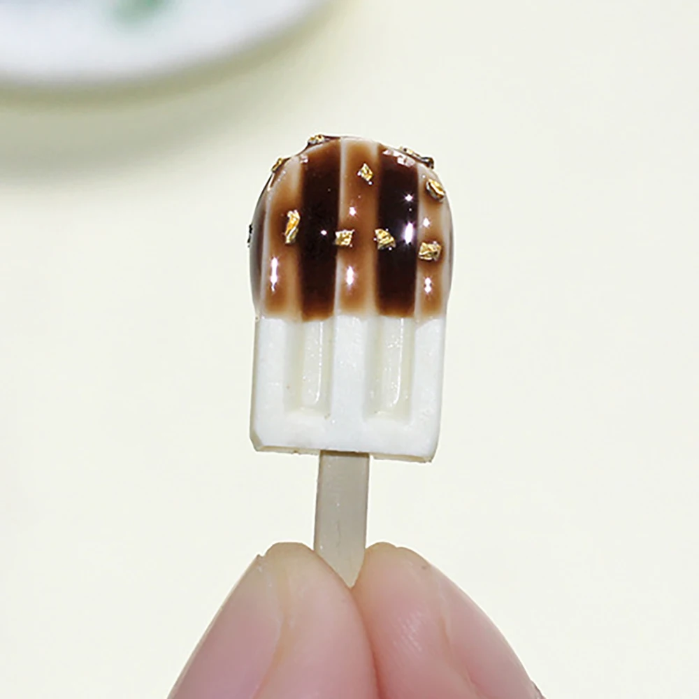 1Pcs 1/12 Dollhouse Miniature Accessories Mini Ice Cream Popsicle Simulation Food Model Doll House Decoration ob11 bjd