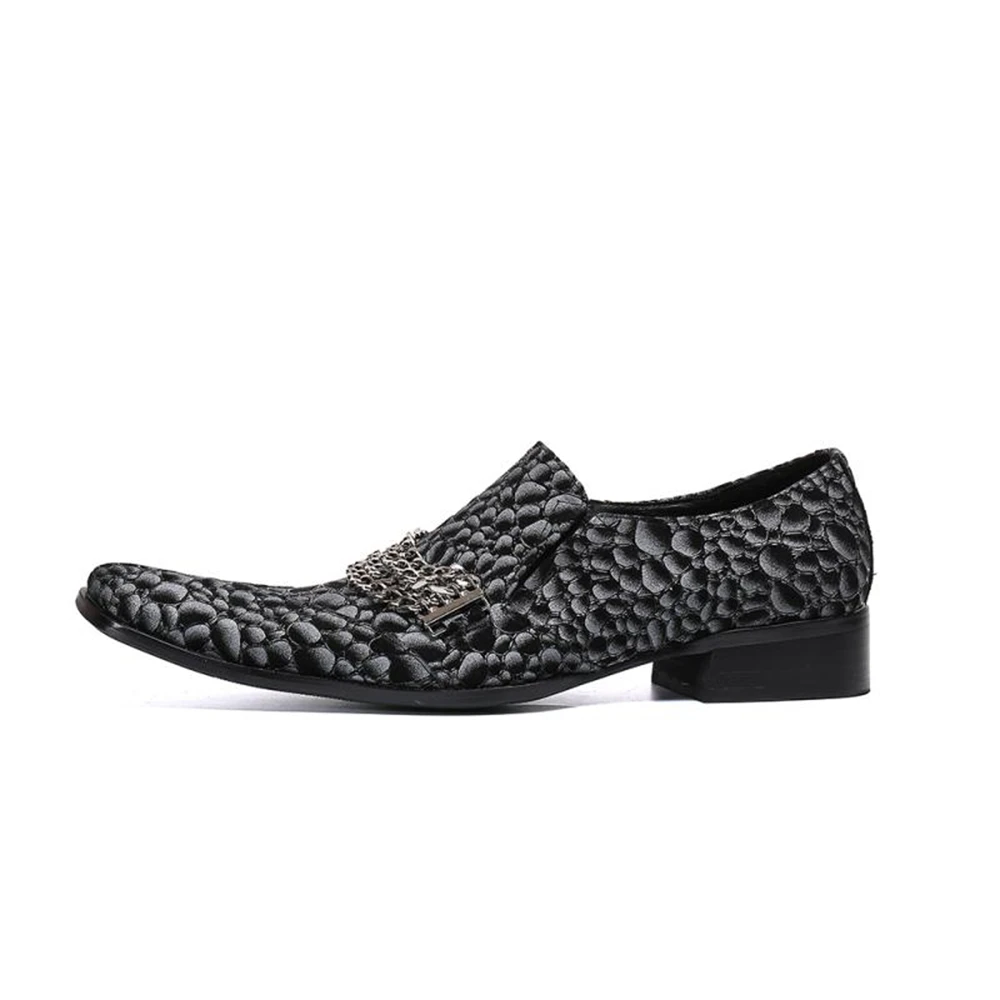 2021 Summer Autumn Dress Leather Shoes Man Pointed Toe Business Python Pattern Slip-on 