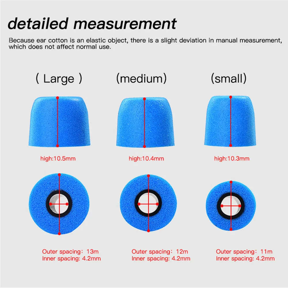 3Pair/Lot(6Pcs)  L/M/S Memory Foam QKZ Earphone Tips Memory Foam Noise Isolating Memory Foam Ear Tips Foam Eartips for KZ QKZ