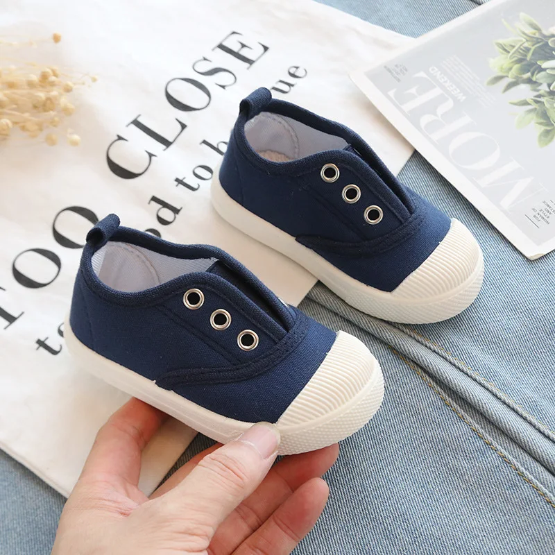 2024 Spring Summer Kids Shoes for Boys Girls Candy Color Children\'s Casual Canvas Sneakers Soft Kids Fashion Shoes 21-35