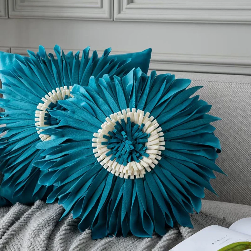 Floral Cushion Cover Decorative Pillow Case Throw Pillow Cover Luxury Daisy Flower Home Decor Living Room Sofa Seat Pillowcase