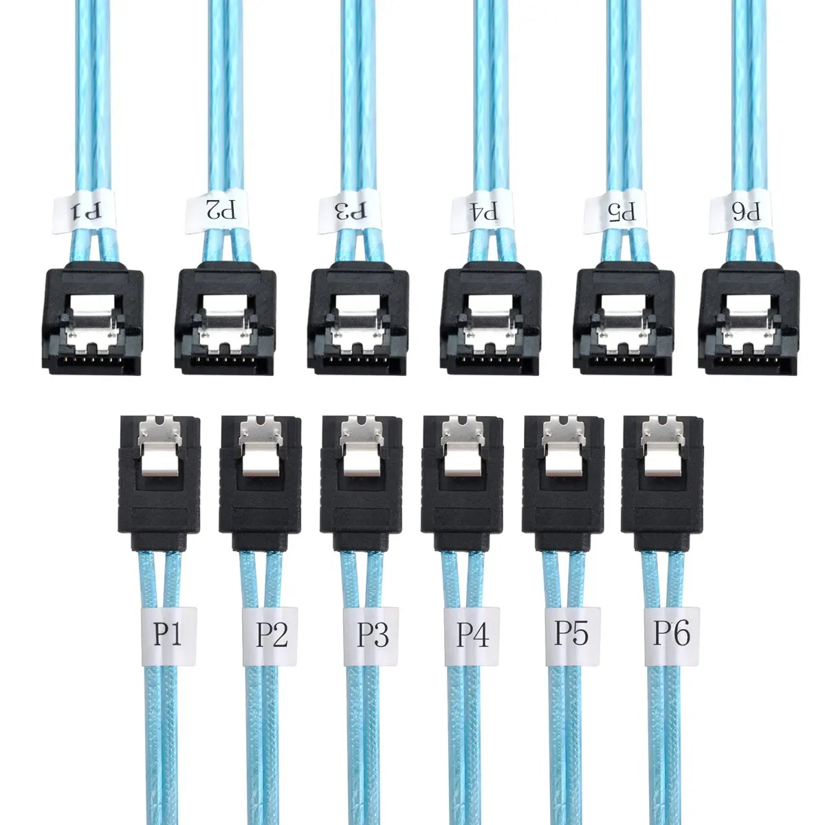 

Internal 6 SATA 7pin to 6 SATA 7pin Target SSD Hard Disk 6Gbps Data Server Raid Cable