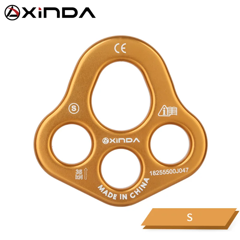 XINDA Professional Accessory Split Rope Plate Divide 4-hole Force Plate Outdoor  Four-hole Plate Rock Climbing Equipment