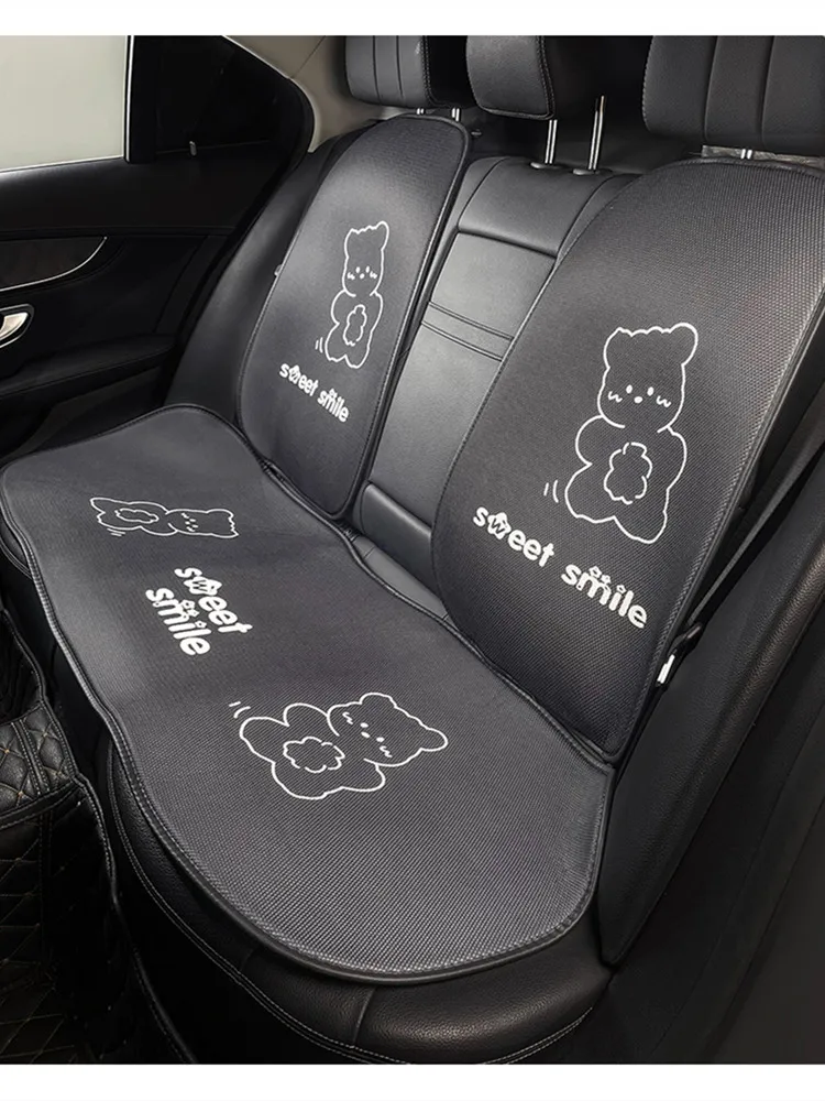 New Arrival  Four Seasons Ins Cartoon Bear  Ice Silk Universal Car Seat Cushion Car Seat Cover Cute