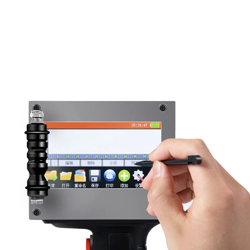 Impressora a jato de tinta handheld inteligente para imprimir a data de produção que empacota o código de barras qr numérico digital multifuncional