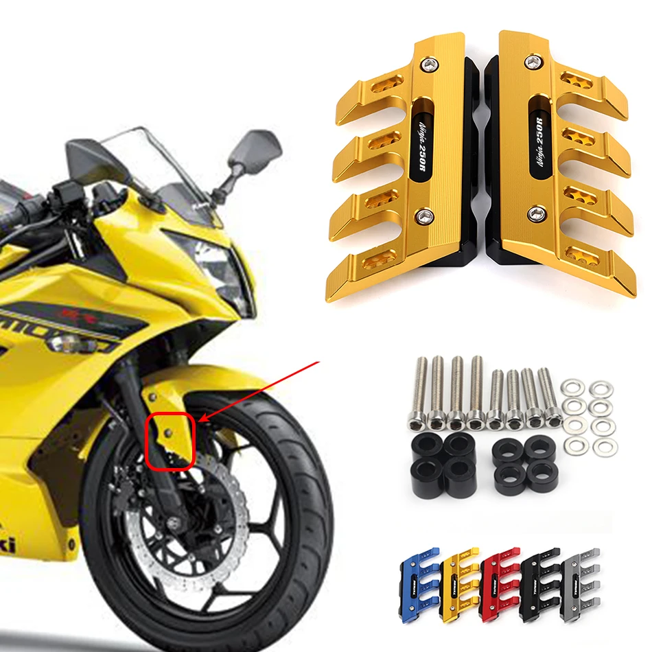 

Motorcycle Front Fender Side Protection Guard Mudguard Sliders For KAWASAKI Ninja 250R Accessories universal