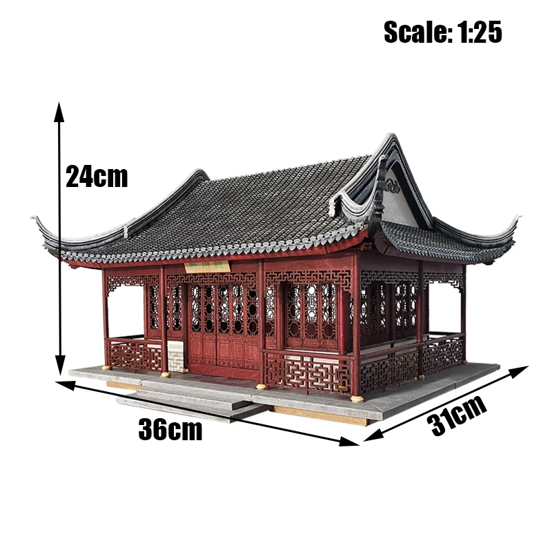 DIY Wooden Doll House The Classical Gardens of Suzhou Miniature Model Building Kits Dollhouse Toys for Girls Gift 1:25 No Paint