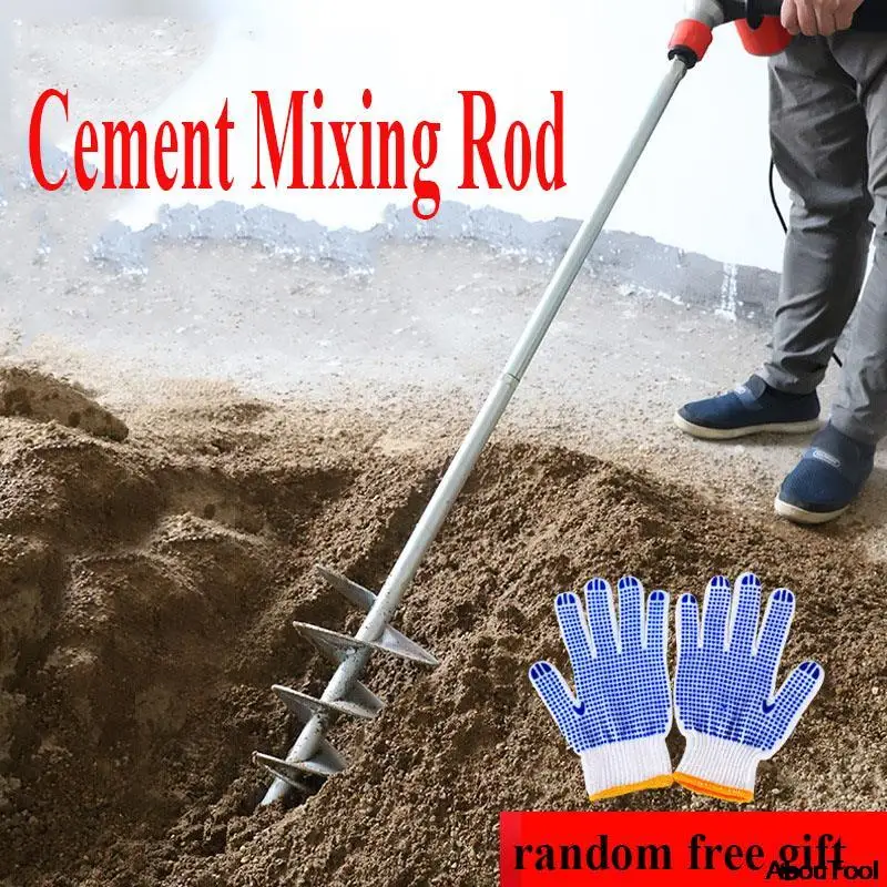 Spiral Ash Rod Mixing Drill Bit Cement Mixer Tool Concrete Bricklayer Tile Sand Ash Mixer Tools Mixing Rod Tile Worker Helper