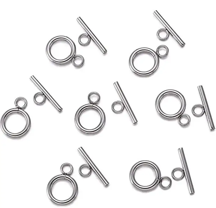 

50 Set Lot Stainless Steel Round Toggle Clasps Tbar OT Clasp Jewelry Marking DIY For Bracelet Necklace