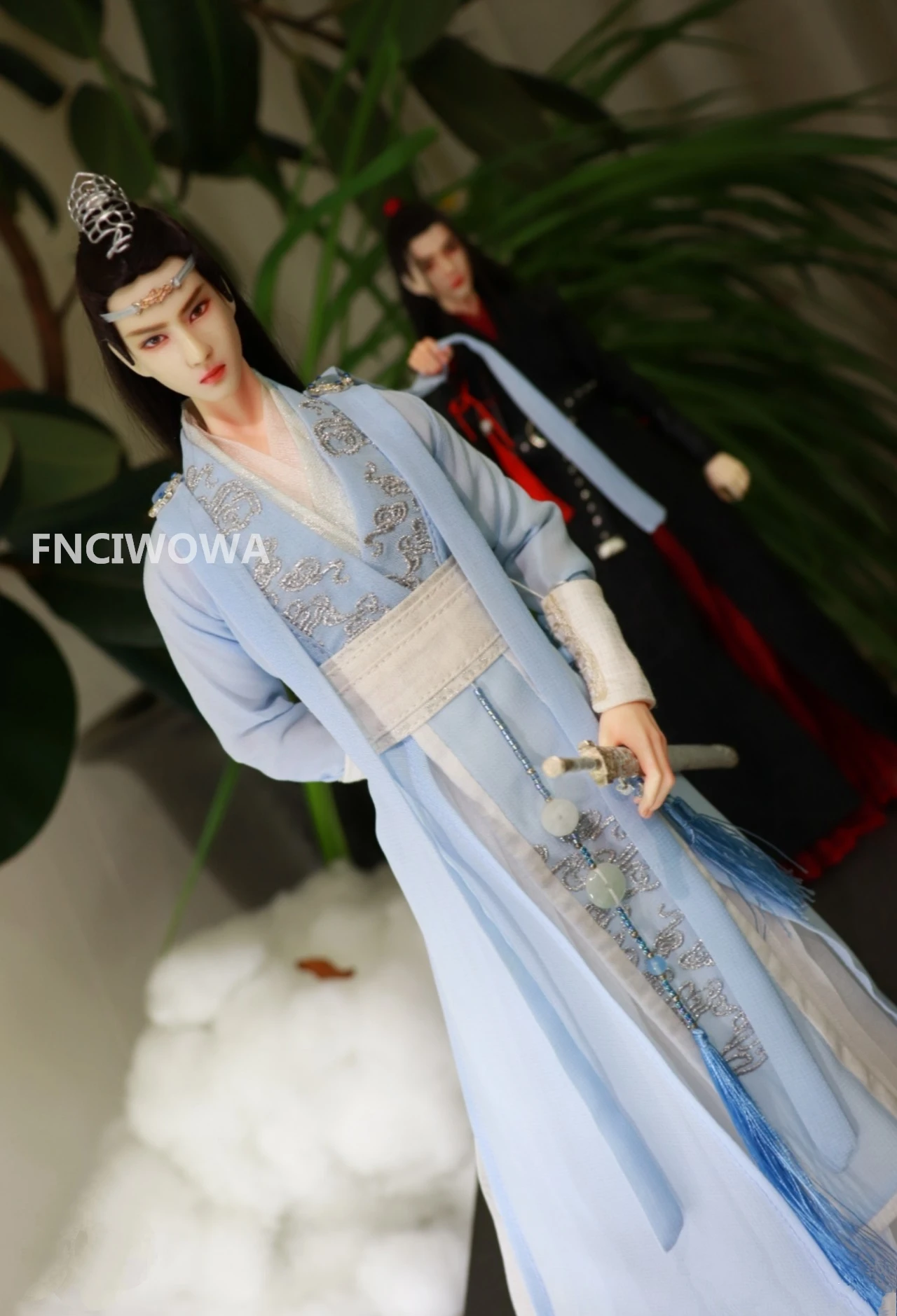 1/6 BJD Hình Quần Áo Búp Bê Các Untamed Lan Wangji Vương Yibo Xanh Dương Bộ Tự Làm Nam Trung Quốc Trang Phục Highend Dành Nghệ Thuật bộ Sưu Tập