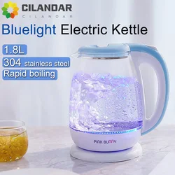 High Borosilicate Glass Kettle transparent blue light boiling water household kettle automatically power off prevent dry burn