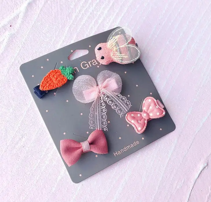 Lazos para el pelo de oso para niña, pinzas para el pelo de flores para bebé, accesorios para el cabello, pasadores, horquillas, 5 unidades, TZ85