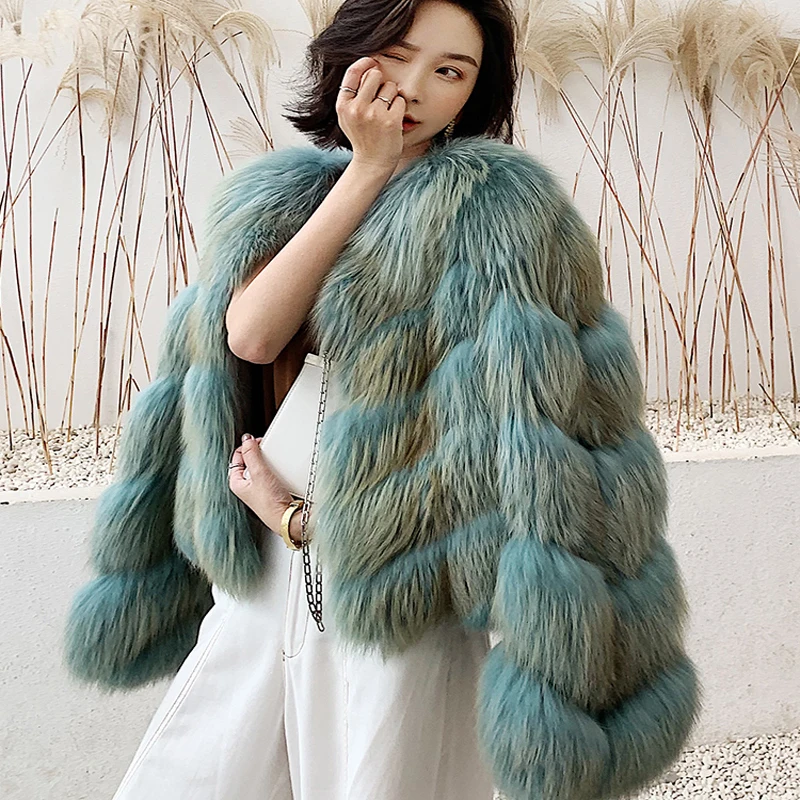 2020 winter new style whole fur fox fur coat female Korean long-sleeved short section imported red fox fur coat