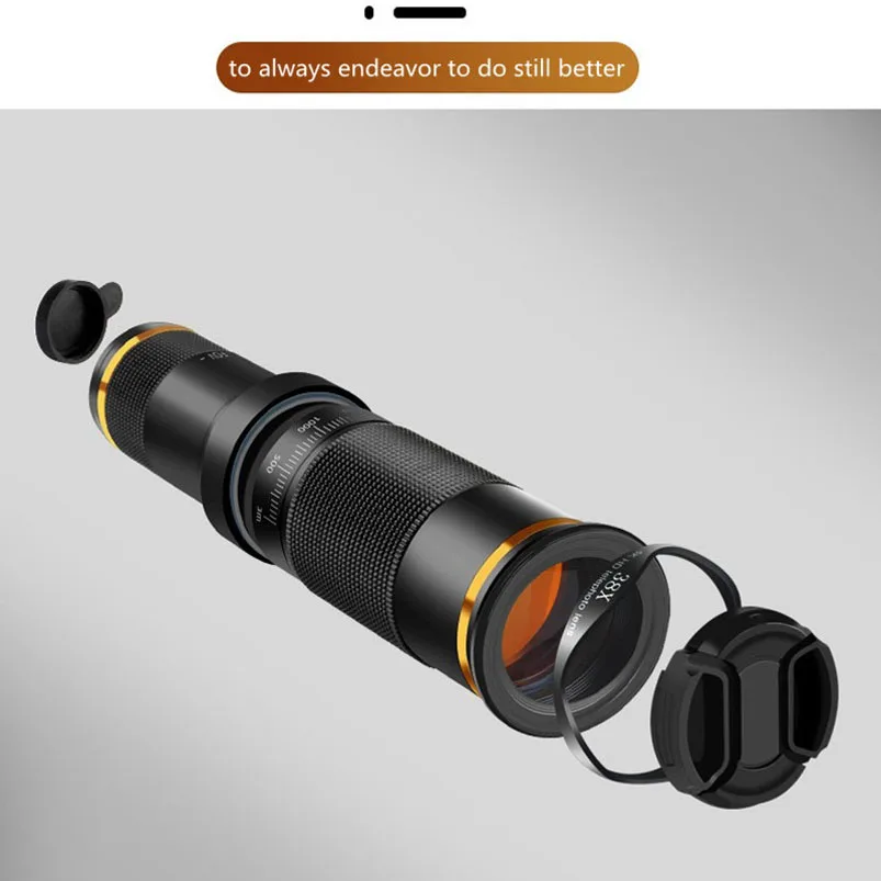 Optical Zoom Camera Telephoto Telescope Lens 4K HD 38X Mobile Phone Lens for iPhone Android Smartphone Dual-Section Adjustable