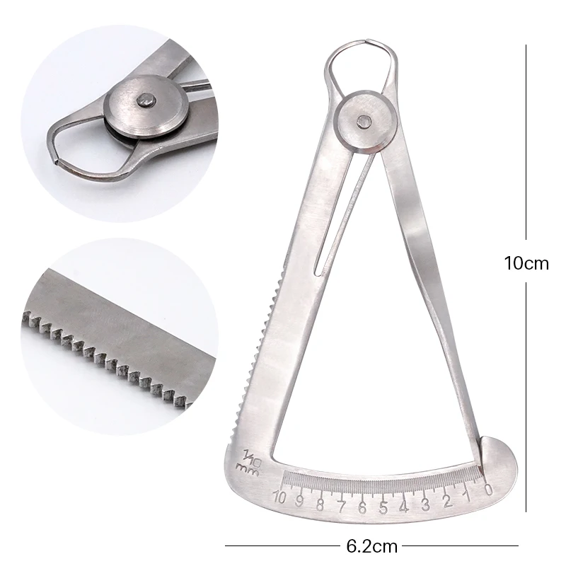 

1pc Dental Gauge Measures From 0-10 Mm Dental Lab Caliper Wax Metal Dental Crown Gauge Caliper Surgical Instruments