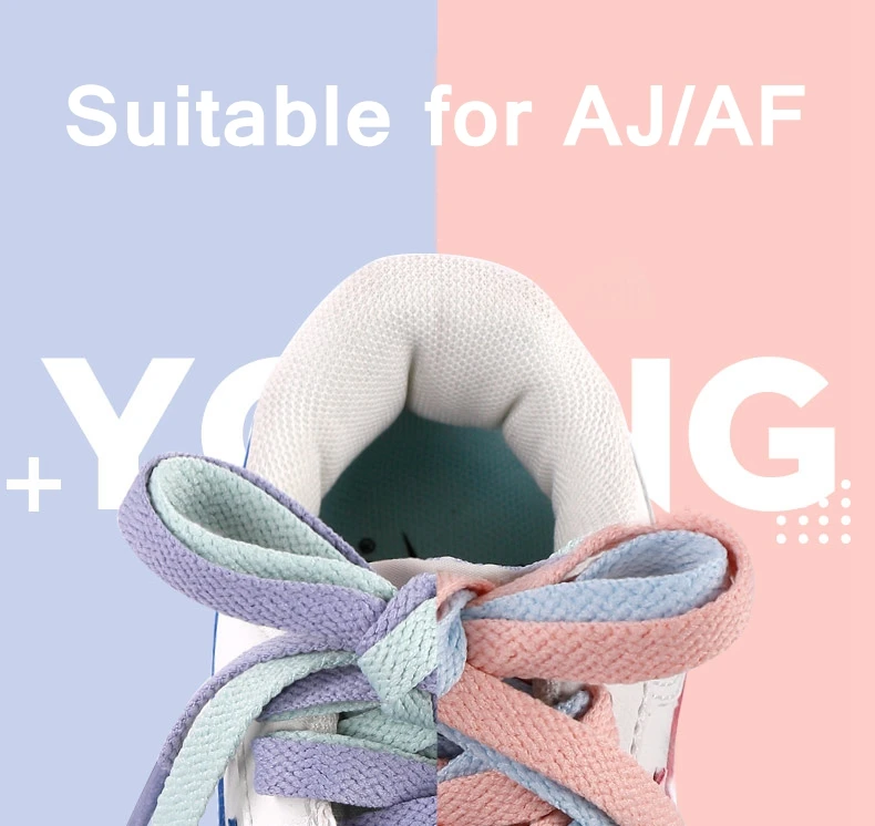 1 Pair 4 Colors Air Force One Sneakers Shoelaces AF1/AJ Shoe Laces Cotton Flat Shoe Lace 120/140/160 CM Laces for Shoes Shoestri
