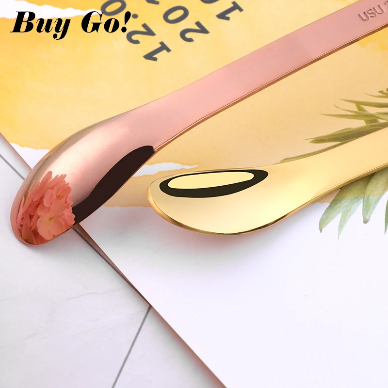 1pcs 304 Stainless Steel Multifunction Spoon 8 Colors Coffee Stirring Spoon Beautiful Double Head Medicine Spoon Tableware