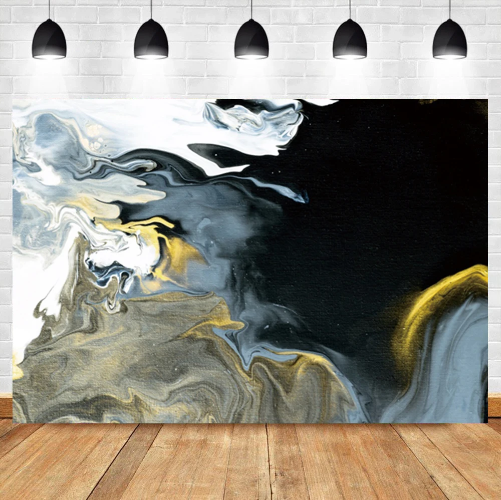 Laeacco Мрамор текстуры фото фон абстракция Винтаж масляная роспись комнаты с металлическим украшением вечерние фон для фотосъемки фотосессия Фотостудия