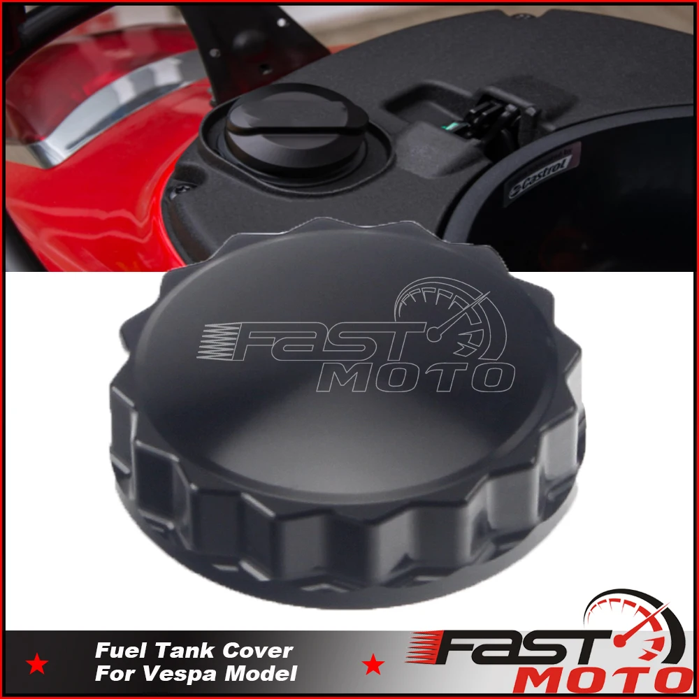 For GTV Primavera Sprint LX 125 150 250 GTS 300 GTS300 Black Gas Fuel Tank Cover Filler Cap Motorcycle Accessories 2017 2018 19