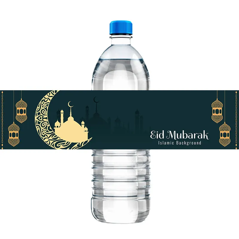 10Pcs,eid Mubarak ตกแต่ง Ramadan Kareem ขวด Wrapper Adhesive มุสลิมอิสลามเทศกาล Eid Al-Fitr Lessar