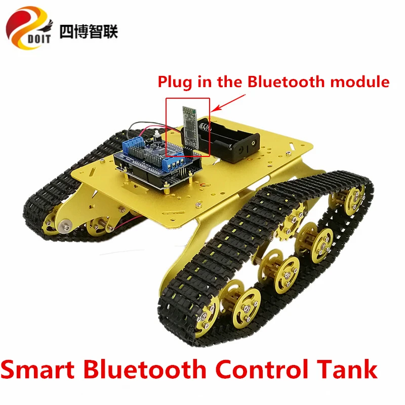 

SZDOIT Bluetooth Control RC Metal Robot Tank Chassis Kit TS300 Off-road Tracked Vehicle WithHigh Torque Motors for Android