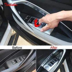 Tonlinker Interior Car Windows Control Panel Cover for Chevrolet CAPTIVA 2019-20 Car Styling 4PCS Stainless steel Cover stickers