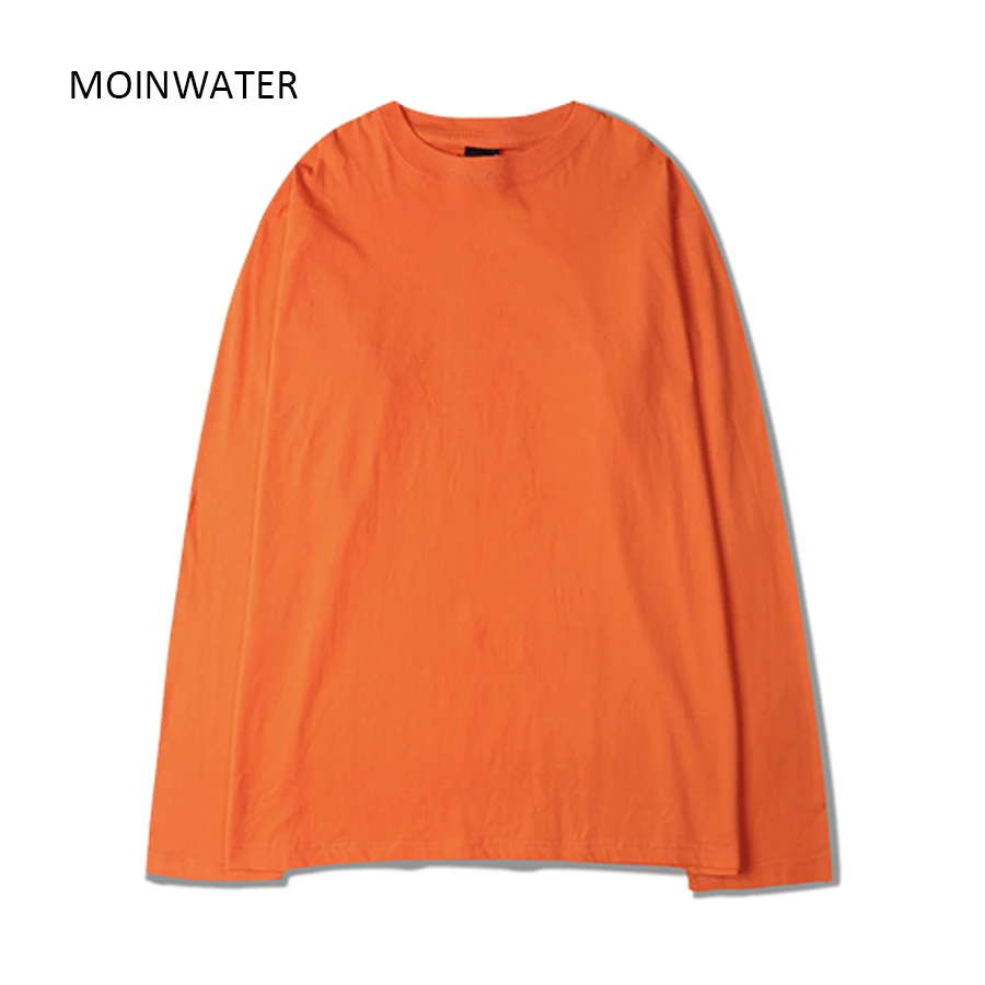 MOINWATER New Women 100% Cotton Long Sleeve T shirts for Autumn Female Green Purple Spring Solid Tees Tops MLT2138