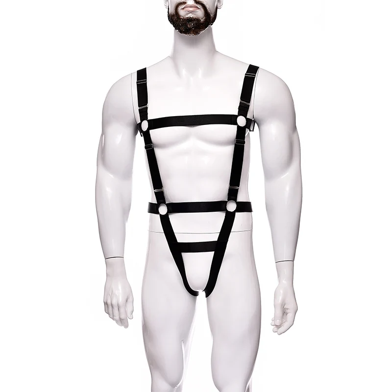 

Men Cosplay Costumes Halloween Elastic Body Chest Body Harness Set Belts Shoulder Straps Lingerie Man Halter Night Club Wear