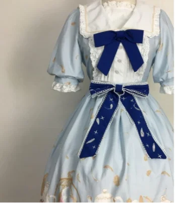 Robe lolita gothique op/jsk pour filles, tenue princesse loli cos japonaise douce, imprimé mignon, rétro en dentelle avec nœud papillon, victorien