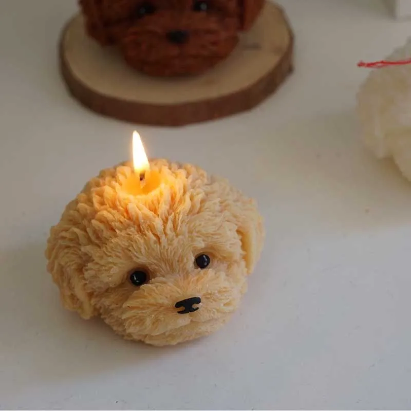 

3D Teddy Silicone Mold Scented Candle Decoration Mold Pet Dog Puppy Birthday Candle