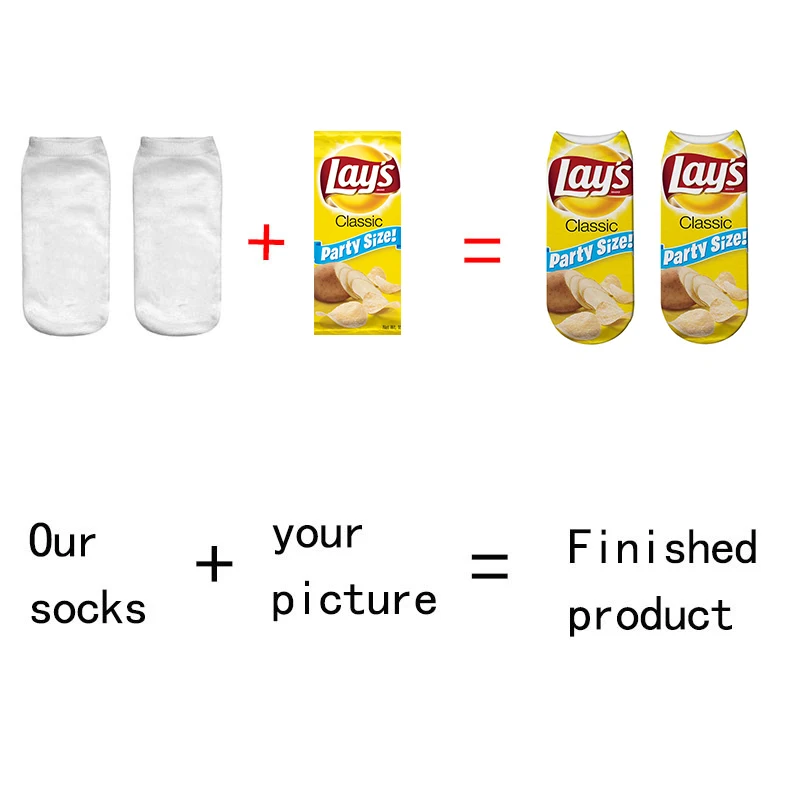 Factory Personalized Custom Made Socks 3D Printed Men/Women Cotton Short Socks DIY Custom Design Funny Casual Low Ankle Socks