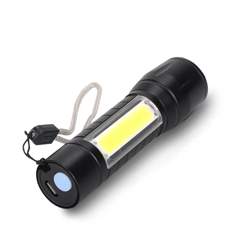 Mini COB Strong Light Flashlight USB Rechargeable Led Mini Pen Holder Emergency Lamp Multi-function Zoom Long-Range Lighting
