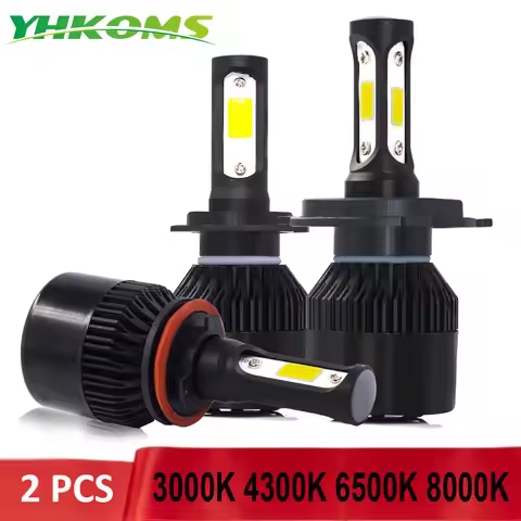 YHKOMS 2 Pcs 72W 8000LM 3000K 4300K 6500K 8000K H4 H7 H1 LED Car Headlight H8 H9 H11 9005 HB3 9006 HB4 H3 880 881 Auto Fog Light