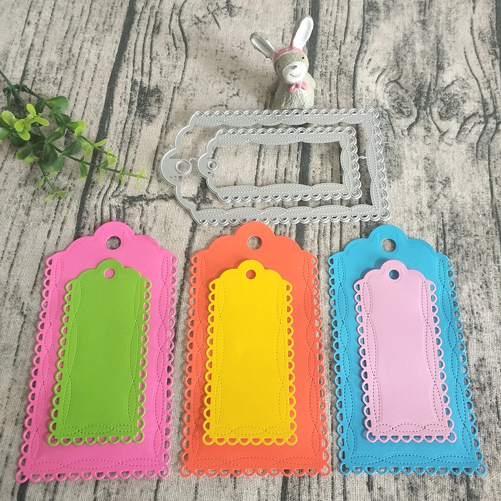 

New 2 layers of exquisite hang tags cutting dies DIY scrapbook, embossed card making, photo album decoration, handmade craft
