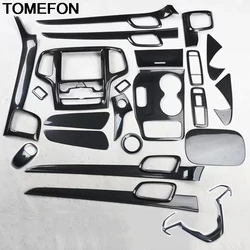 TOMEFON For Jeep Grand Cherokee 2014 2015 ABS Carbon Inner Handle Panel AC Vent Door Window Switch Botton Interior Exterior Trim