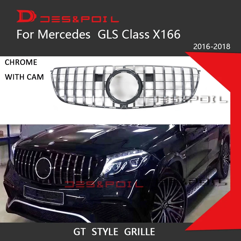 

GLS Class GT Grill Panamericana Grille For Mercedes Benz X166 SUV Auto Front Grille 2016-2018 GLS350 GLS400 GLS500 GLS63 AMG