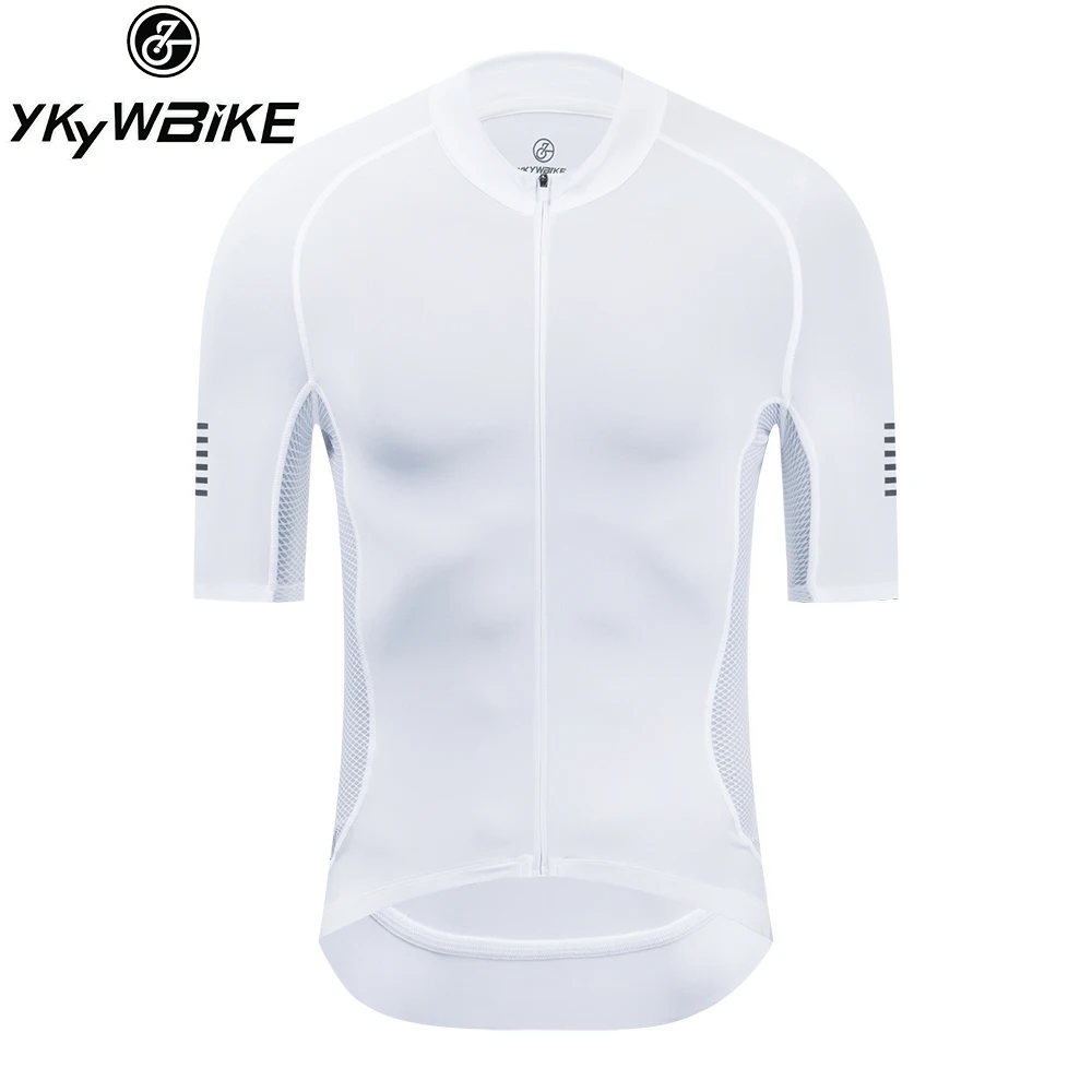 YKYWBIKE 2023White Top Quality Short Sleeve Cycling Jersey Pro Team Race Cut Lightweight For Summer Clothing Bicycle Wear Shirts