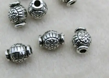 

50pcs/1lot Tibetan Silver Oval beads flower Pattern Antique Loose Bead Spacer Connectors for DIY Jewelry Making bracelet