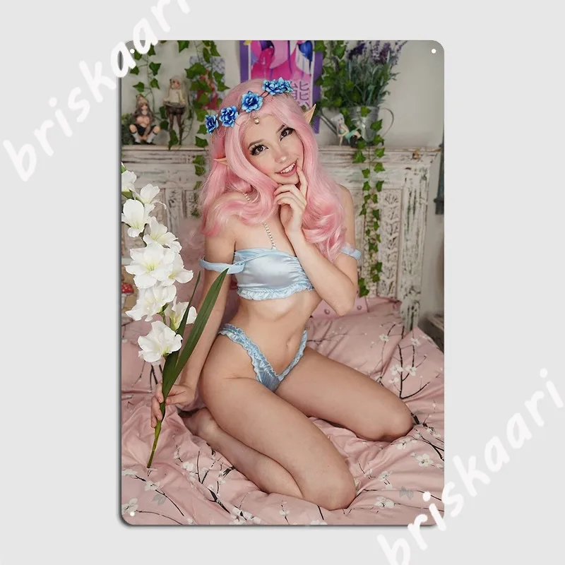 Belle Delphine Onlyfans Exclusive Elf Metal Plaque Poster Cinema Garage Create Club Bar Wall Decor Tin Sign Posters